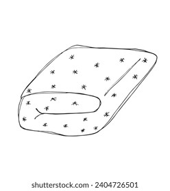 Outline illustration vector image of a blanket.
Hand drawn artwork of a blaynket.
Simple cute original logo.
Hand drawn vector illustration for posters