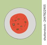 Outline illustration vector image of a bowl of a soup.
Hand drawn artwork of a bowl of a soup.
Simple cute original logo.
Hand drawn vector illustration for posters.