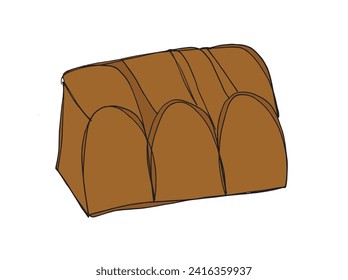 Outline illustration vector image of a bread.
Hand drawn artwork of a bread.
Simple cute original logo.
Hand drawn vector illustration for posters