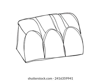 Outline illustration vector image of a bread.
Hand drawn artwork of a bread.
Simple cute original logo.
Hand drawn vector illustration for posters