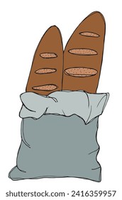 Outline illustration vector image of a bread.
Hand drawn artwork of a bread.
Simple cute original logo.
Hand drawn vector illustration for posters