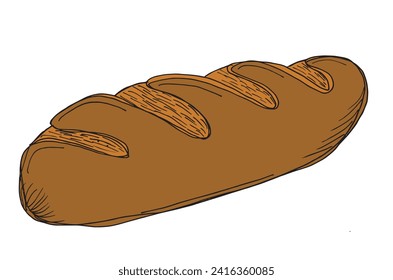 Outline illustration vector image of a bread.
Hand drawn artwork of a bread.
Simple cute original logo.
Hand drawn vector illustration for posters