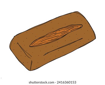 Outline illustration vector image of a bread.
Hand drawn artwork of a bread.
Simple cute original logo.
Hand drawn vector illustration for posters