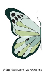 Outline illustration vector image of a butterfly.
Hand drawn artwork of a butterfly. 
Simple cute original logo.
Hand drawn vector illustration for posters, cards, t-shirts.
