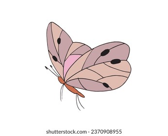 Outline illustration vector image of a butterfly.
Hand drawn artwork of a butterfly. 
Simple cute original logo.
Hand drawn vector illustration for posters, cards, t-shirts.