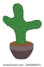 Outline illustration vector image of a cactus.
Hand drawn artwork of a cactus.
Simple cute original logo.
Hand drawn vector illustration for posters.