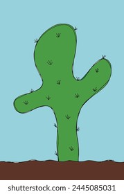 Outline illustration vector image of a cactus.
Hand drawn artwork of a cactus.
Simple cute original logo.
Hand drawn vector illustration for posters.