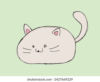 Outline illustration vector image of a cat.
Hand drawn artwork of a cat.
Simple cute original logo.
Hand drawn vector illustration for posters.