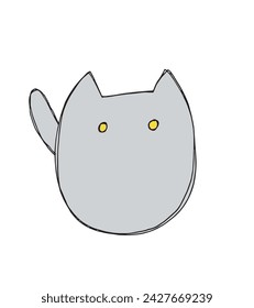 Outline illustration vector image of a cat.
Hand drawn artwork of a cat.
Simple cute original logo.
Hand drawn vector illustration for posters.