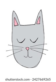 Outline illustration vector image of a cat.
Hand drawn artwork of a cat.
Simple cute original logo.
Hand drawn vector illustration for posters.