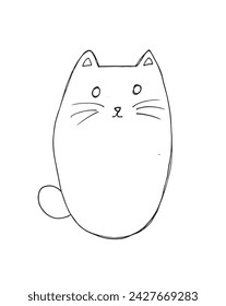 Outline illustration vector image of a cat.
Hand drawn artwork of a cat.
Simple cute original logo.
Hand drawn vector illustration for posters.