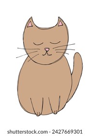 Outline illustration vector image of a cat.
Hand drawn artwork of a cat.
Simple cute original logo.
Hand drawn vector illustration for posters.