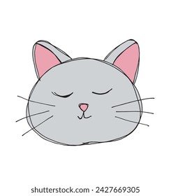 Outline illustration vector image of a cat.
Hand drawn artwork of a cat.
Simple cute original logo.
Hand drawn vector illustration for posters.