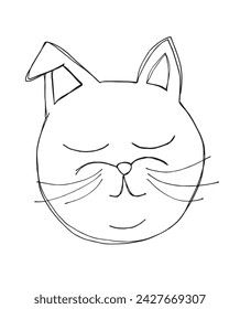 Outline illustration vector image of a cat.
Hand drawn artwork of a cat.
Simple cute original logo.
Hand drawn vector illustration for posters.