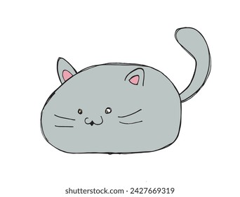 Outline illustration vector image of a cat.
Hand drawn artwork of a cat.
Simple cute original logo.
Hand drawn vector illustration for posters.