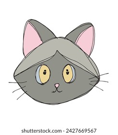 Outline illustration vector image of a cat.
Hand drawn artwork of a cat.
Simple cute original logo.
Hand drawn vector illustration for posters.