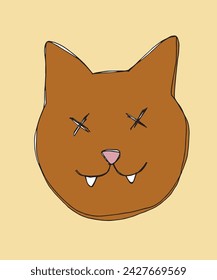 Ilustración de contorno de imagen vectorial de un gato.
Dibujo a mano de un gato.
Simple lindo logotipo original.
Dibujado a mano ilustración vectorial para carteles.