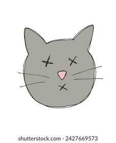 Ilustración de contorno de imagen vectorial de un gato.
Dibujo a mano de un gato.
Simple lindo logotipo original.
Dibujado a mano ilustración vectorial para carteles.