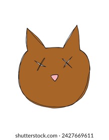 Outline illustration vector image of a cat.
Hand drawn artwork of a cat.
Simple cute original logo.
Hand drawn vector illustration for posters.