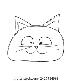 Outline illustration vector image of a cat.
Hand drawn artwork of a cat.
Simple cute original logo.
Hand drawn vector illustration for posters.