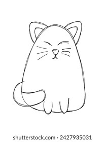 Outline illustration vector image of a cat.
Hand drawn artwork of a cat.
Simple cute original logo.
Hand drawn vector illustration for posters.
