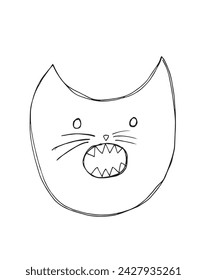 Outline illustration vector image of a cat.
Hand drawn artwork of a cat.
Simple cute original logo.
Hand drawn vector illustration for posters.