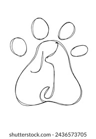 Outline illustration vector image of a cat and dog.
Hand drawn artwork of a cat and dog logo.
Simple cute original logo.
Hand drawn vector illustration for posters.