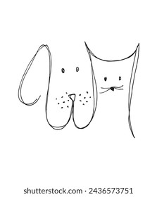 Outline illustration vector image of a cat and dog.
Hand drawn artwork of a cat and dog logo.
Simple cute original logo.
Hand drawn vector illustration for posters.