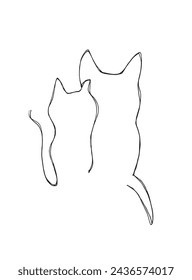 Ilustración de contorno de imagen vectorial de un gato y un perro.
Dibujo a mano del logo de un gato y un perro.
Simple lindo logotipo original.
Dibujado a mano ilustración vectorial para carteles.