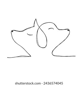 Outline illustration vector image of a cat and dog.
Hand drawn artwork of a cat and dog logo.
Simple cute original logo.
Hand drawn vector illustration for posters.