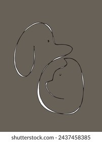 Outline illustration vector image of a cat and dog.
Hand drawn artwork of a cat and dog logo.
Simple cute original logo.
Hand drawn vector illustration for posters.