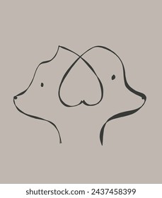 Outline illustration vector image of a cat and dog.
Hand drawn artwork of a cat and dog logo.
Simple cute original logo.
Hand drawn vector illustration for posters.