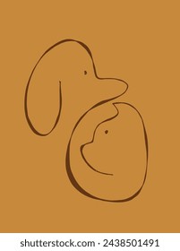 Outline illustration vector image of a cat and dog.
Hand drawn artwork of a cat and dog logo.
Simple cute original logo.
Hand drawn vector illustration for posters.