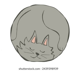 Outline illustration vector image of a  cat.
Hand drawn artwork of a cat logo.
Simple cute original logo.
Hand drawn vector illustration for posters.