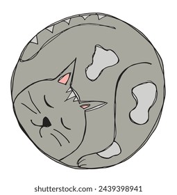 Outline illustration vector image of a  cat.
Hand drawn artwork of a cat logo.
Simple cute original logo.
Hand drawn vector illustration for posters.