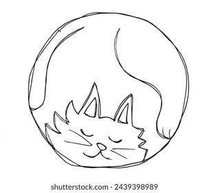 Ilustración de contorno de imagen vectorial de un gato.
Dibujo a mano del logo de un gato.
Simple lindo logotipo original.
Dibujado a mano ilustración vectorial para carteles.