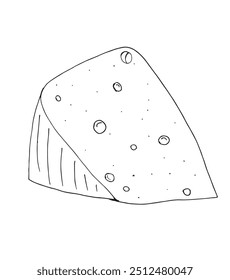 Imagem vetorial da ilustração do contorno de um queijo.
Arte desenhada à mão de um queijo.
Simples bonito logotipo original.
Ilustração vetorial desenhada à mão para cartazes.