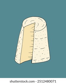Vektorgrafik eines Käse mit Umriss.
Handgezeichnetes Kunstwerk eines Käses.
Einfaches, niedliches Original-Logo.
Handgezeichnete Vektorgrafik für Poster.