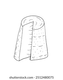 Outline illustration vector image of a cheese.
Hand drawn artwork of a cheese.
Simple cute original logo.
Hand drawn vector illustration for posters.