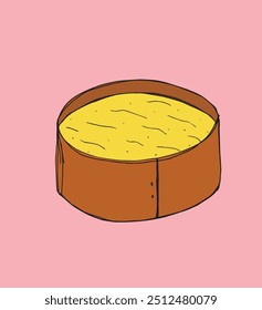 Outline illustration vector image of a cheese.
Hand drawn artwork of a cheese.
Simple cute original logo.
Hand drawn vector illustration for posters.