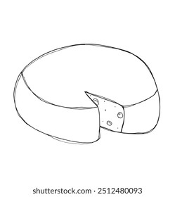 Outline illustration vector image of a cheese.
Hand drawn artwork of a cheese.
Simple cute original logo.
Hand drawn vector illustration for posters.
