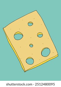 Outline illustration vector image of a cheese.
Hand drawn artwork of a cheese.
Simple cute original logo.
Hand drawn vector illustration for posters.