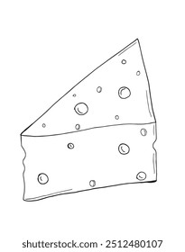 Outline illustration vector image of a cheese.
Hand drawn artwork of a cheese.
Simple cute original logo.
Hand drawn vector illustration for posters.