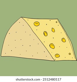 Outline illustration vector image of a cheese.
Hand drawn artwork of a cheese.
Simple cute original logo.
Hand drawn vector illustration for posters.