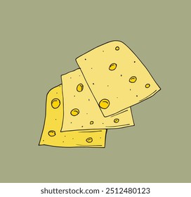 Outline illustration vector image of a cheese.
Hand drawn artwork of a cheese.
Simple cute original logo.
Hand drawn vector illustration for posters.