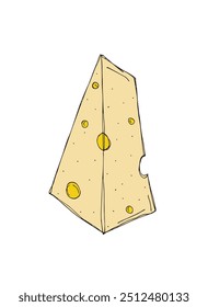 Outline illustration vector image of a cheese.
Hand drawn artwork of a cheese.
Simple cute original logo.
Hand drawn vector illustration for posters.