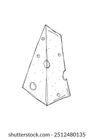 Esquema ilustración Vector Imagen de un queso.
Dibujado a mano obra de arte de un queso.
Logo original lindo simple.
Ilustración vectorial dibujada a mano para carteles.