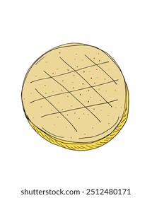 Outline illustration vector image of a cheese.
Hand drawn artwork of a cheese.
Simple cute original logo.
Hand drawn vector illustration for posters.