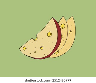 Outline illustration vector image of a cheese.
Hand drawn artwork of a cheese.
Simple cute original logo.
Hand drawn vector illustration for posters.