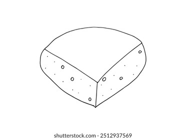 Outline illustration vector image of a cheese.
Hand drawn artwork of a cheese.
Simple cute original logo.
Hand drawn vector illustration for posters.